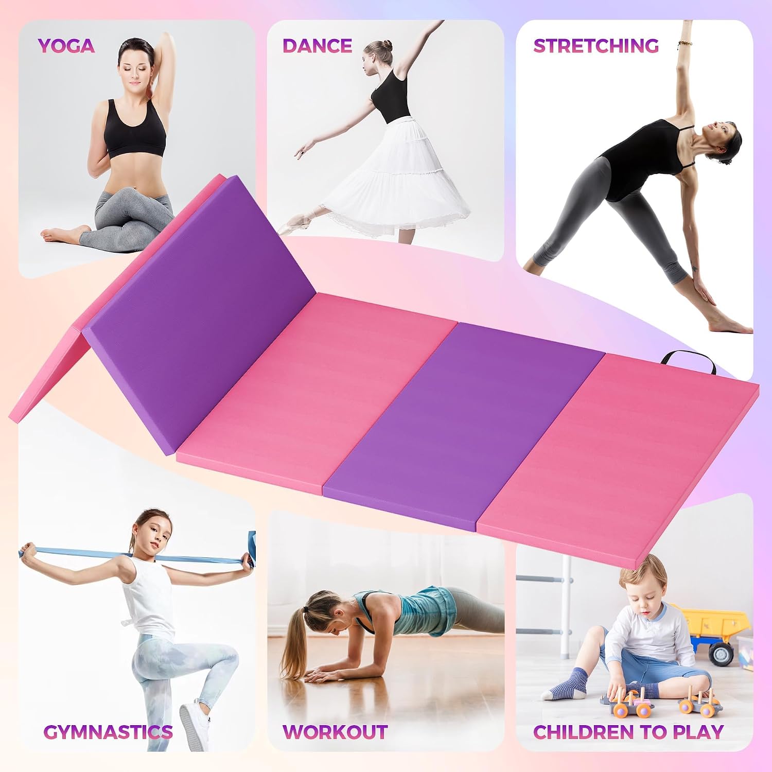 Home Gym Yoga Mat - Складной коврик для йоги и гимнастики,